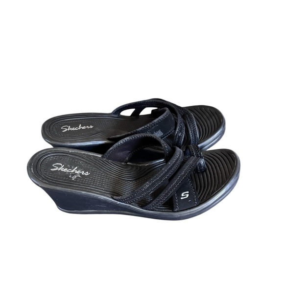 Skechers Rumblers Young at Heart Sandals Yoga Foam Black Women’s Size 9 Summer - Picture 1 of 4